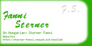 fanni sterner business card